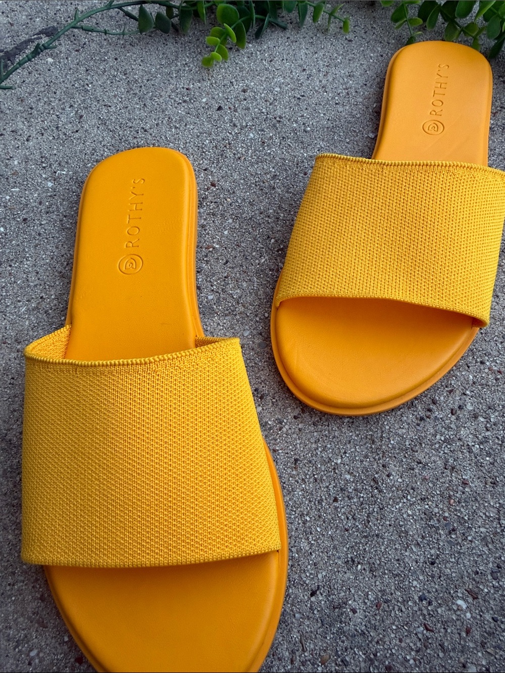 Rothy's Bright Yellow Wide-strap Slide Sandals - Picture 2 of 3